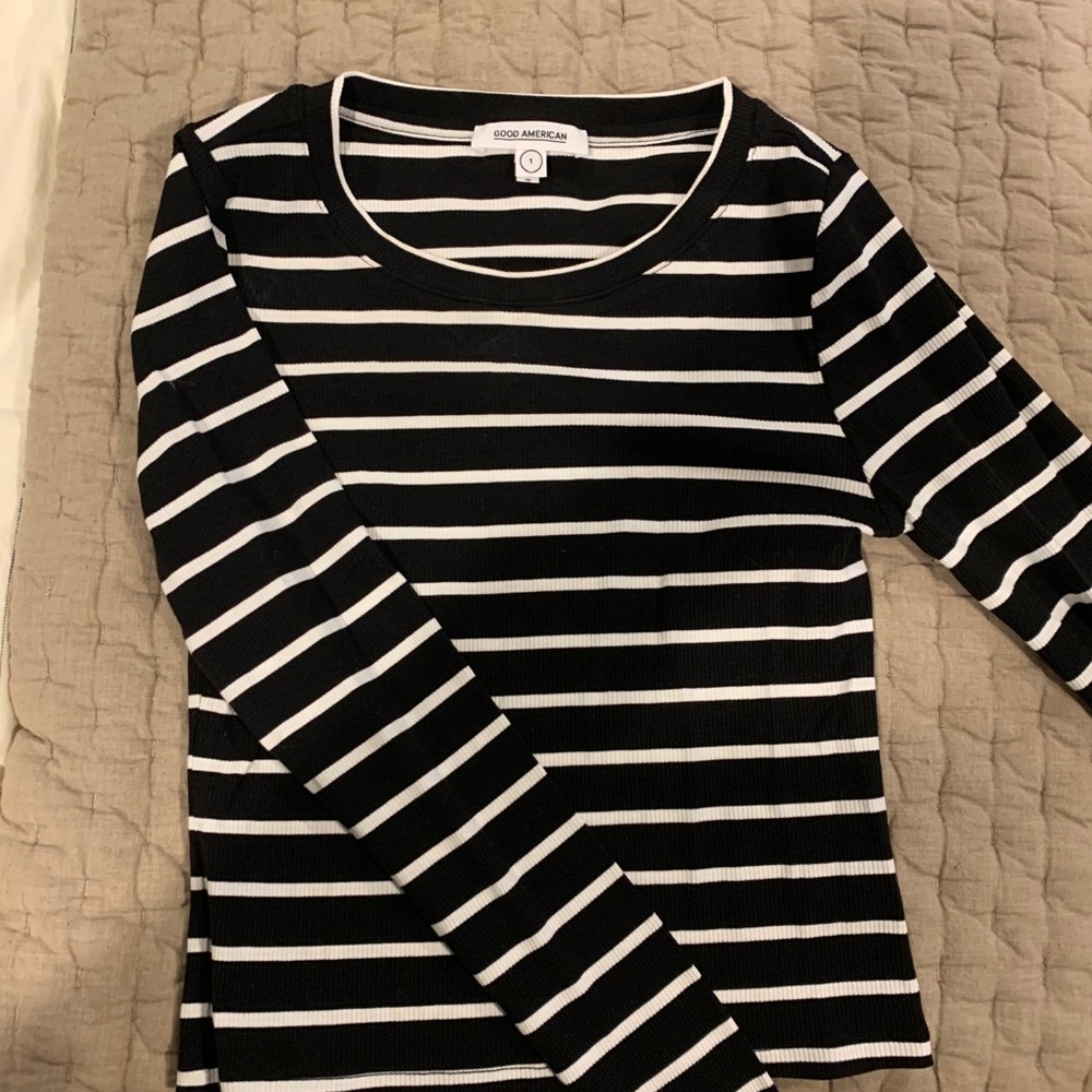 BNWOT good american striped crop top